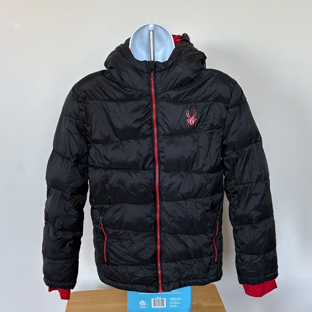 Spyder Kids Black and Red Puffer Jacket Size Medium